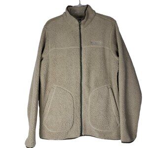 Columbia Men Medium Sherpa Fleece Relaxed Fit Full Zip Jacket Paramount Logo